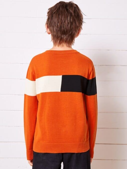 SHEIN Boys Contrast Panel Sweater - Image 2