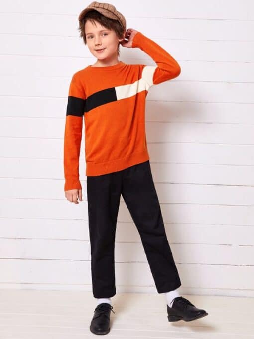 SHEIN Boys Contrast Panel Sweater - Image 3