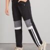 SHEIN Boys Number Patch Detail Colorblock Pants