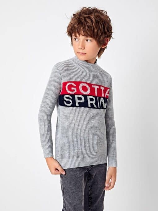 SHEIN Boys Mock-neck Letter Sweater - Image 2