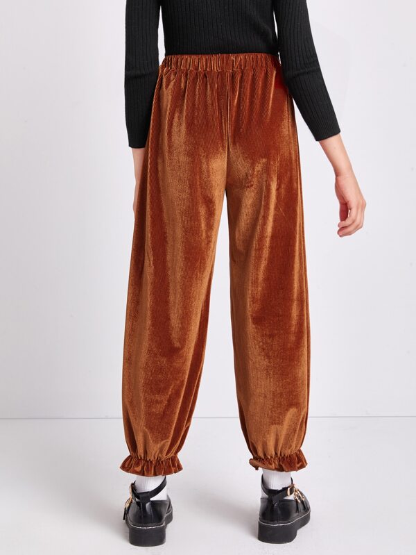 SHEIN Essnce Knot Front Paperbag Waist Carrot Pants