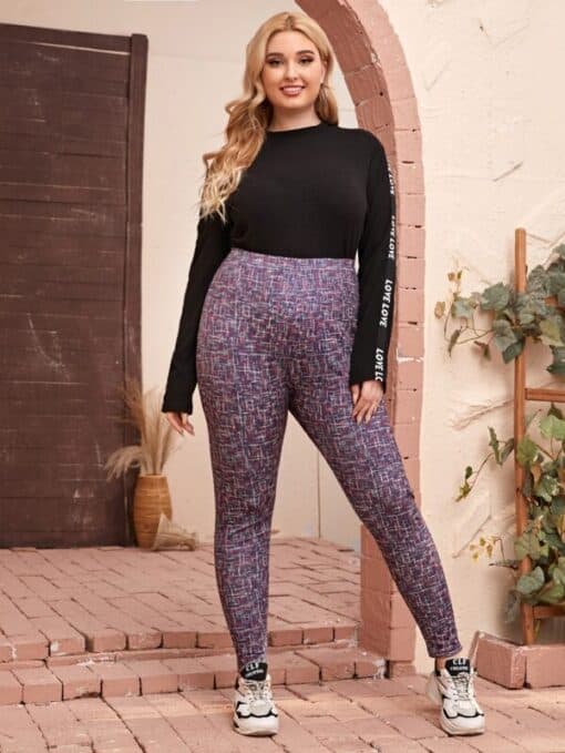 Shein Plus High Waist Space Dye Leggings - Image 4