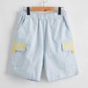 SHEIN Boys Letter Graphic Flap Pocket Patched Shorts