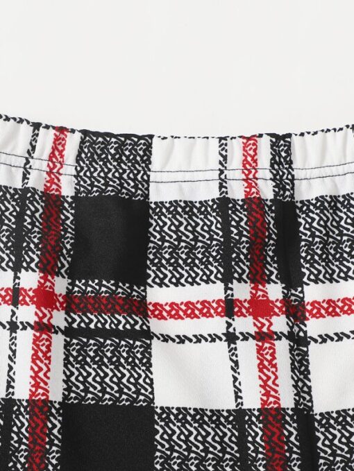 SHEIN Girls Plaid Split Hem Skirt - Image 4