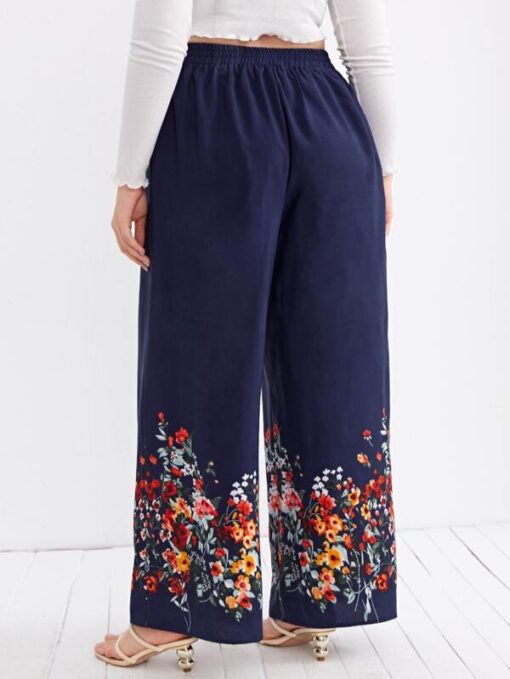 SHEIN Plus Floral Print Wide Leg Pants - Image 2