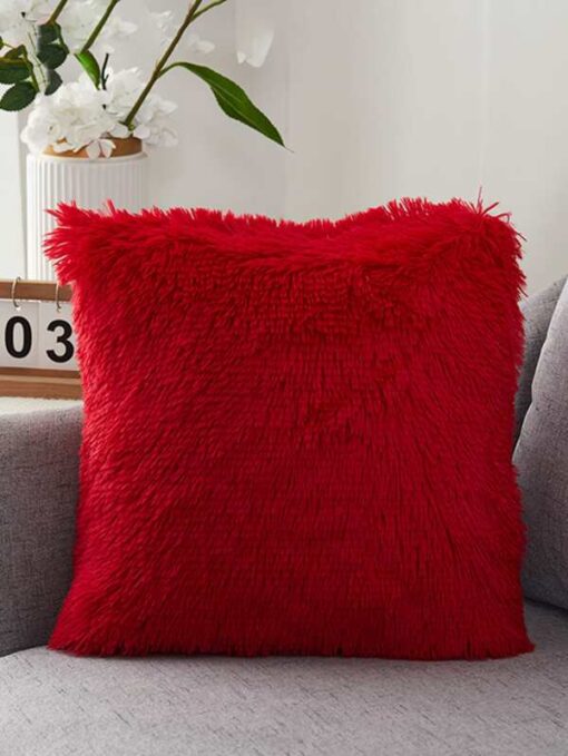 Shein Plain Plush Cushion Cover Without Filler - Image 2