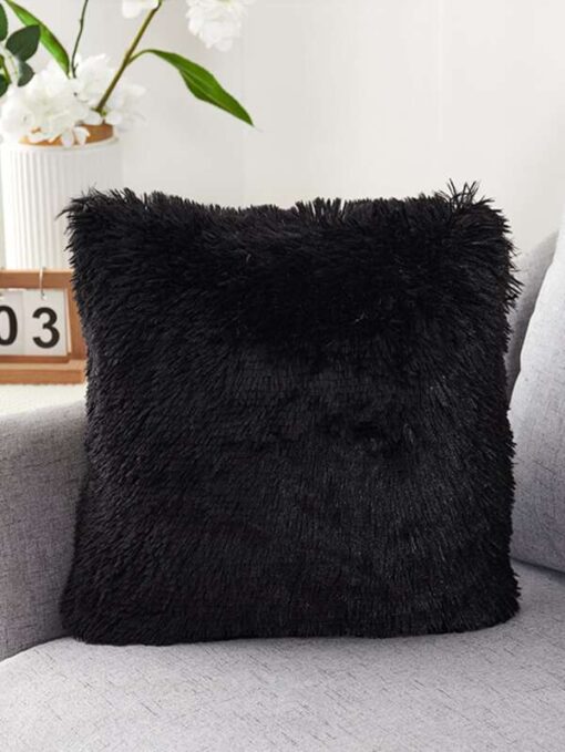 Shein Plain Plush Cushion Cover Without Filler - Image 2