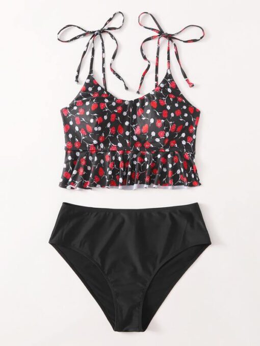 Shein Plus Ditsy Floral Ruffle Hem Bikini Swimsuit - Image 4