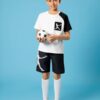 SHEIN Boys Figure Graphic Two Tone Tee & Shorts Set