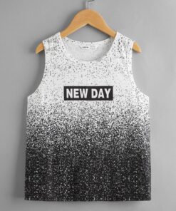 SHEIN Boys Letter & Ombre Graphic Tank Top