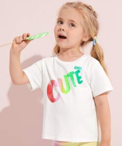 SHEIN Toddler Girls Letter Graphic Top