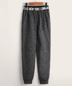 SHEIN Boys Letter Tape Marled Knit Sweatpants