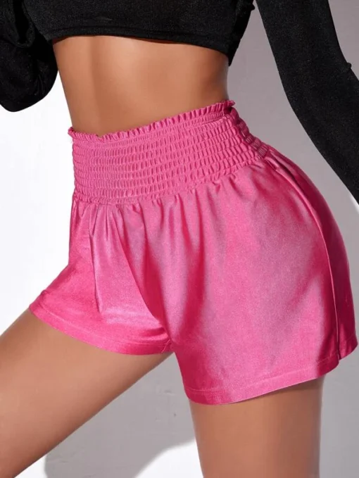 SHEIN Solid Shirred Frill Shorts - Image 3