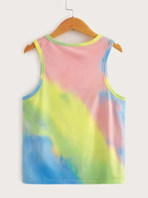 SHEIN Boys Tie Dye and Letter Print Tank Top - Image 4