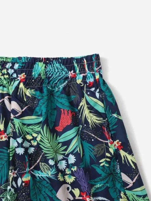 SHEIN Boys Tropical & Bird Print Swim Shorts - Image 4