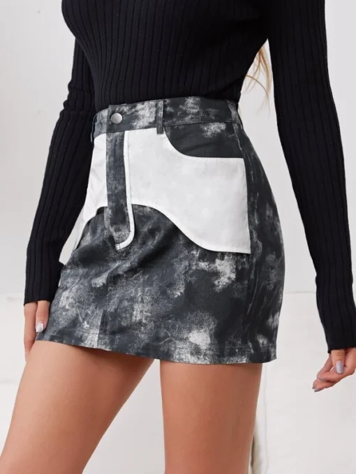 SHEIN Tie Dye Colorblock Mini Skirt - Image 3