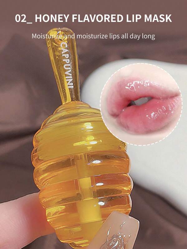 SHEIN Honey Flavored Lip Care, Moisturizing Honeypot Design Lip Care Product