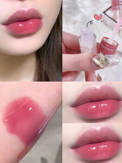 SHEIN Liquid Lipcolor,Water Luminous Lip Gloss Set, 3pcs Smudge Proof Long-Wearing Liquid Lipstick - Image 3