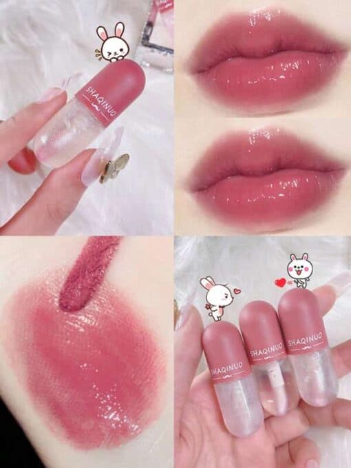 SHEIN Liquid Lipcolor,Water Luminous Lip Gloss Set, 3pcs Smudge Proof Long-Wearing Liquid Lipstick - Image 4