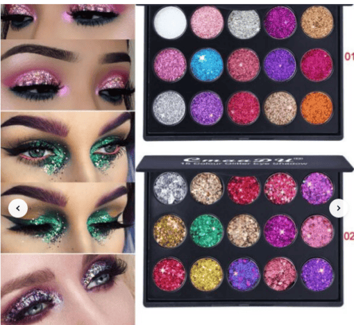 SHEIN 15-color Sequin Glitter Eyeshadow For Party & Performance Waterproof Long-lasting Eye Shadow - Image 3