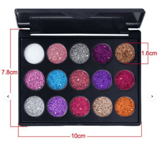 SHEIN 15-color Sequin Glitter Eyeshadow For Party & Performance Waterproof Long-lasting Eye Shadow - Image 4