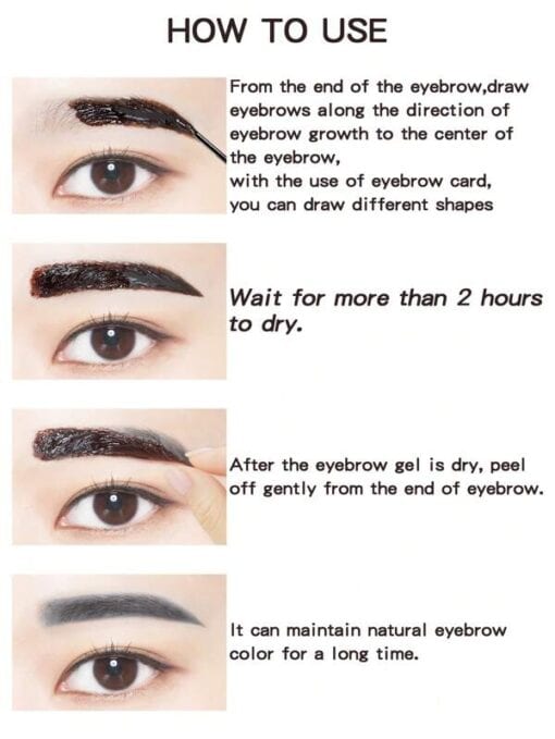 SHEIN Waterproof Tattoo Eyebrow Gel, 1pc Long-Wearing Eyebrow Cream For Women - Image 2