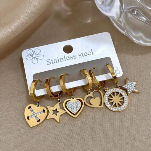 Earring Stainless steel (set) 6Pcs - Image 2