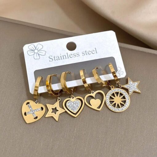 Earring Stainless steel (set) 6Pcs - Image 3