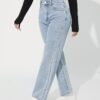 SHEIN PETITE High Waist Straight Leg Jeans