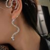 shein 1pc Rhinestone Snake Design Ear Wrap