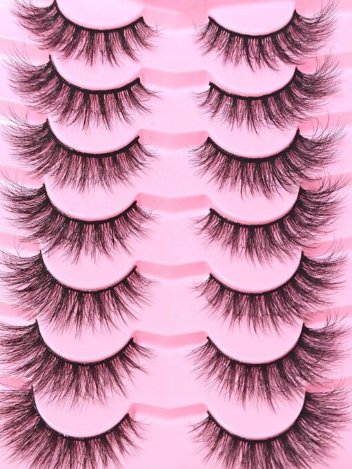 SHEIN 7Pairs False Lashes 3D Mink Lashes Fluffy Dramatic Thick Volume Eyelashes Natural Lashes Fake Lashes Makeup - Image 3