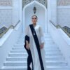 Black & white abaya