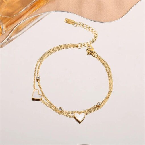 Heart Anklet stainless steel