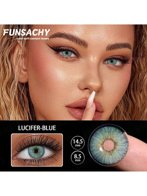 SHEIN FUNSACHY Blue Natural Soft Contact Lenses Eye Beauty Makeup Colored Lenses Eye - Image 2