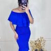 Off shoulder sleeveless mermaid dress