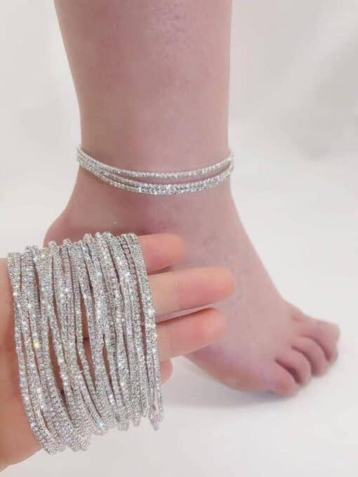 shein Rhinestone Decor Layered Anklet