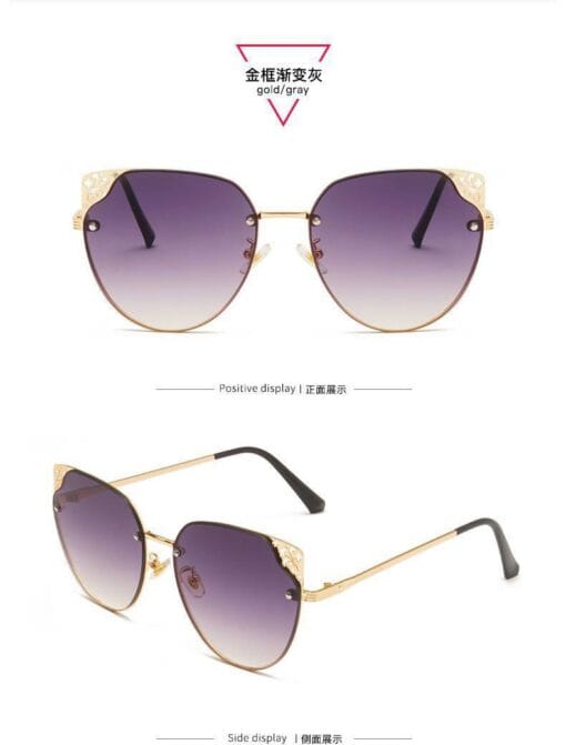 Metal Frame Tinted Lens Sunglasses - Image 4