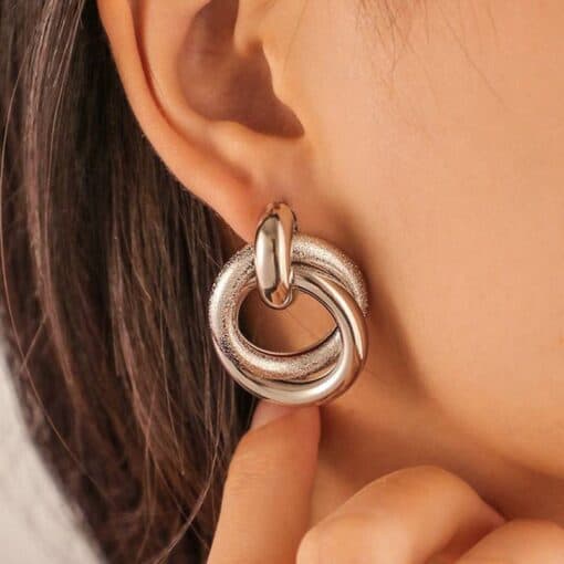 Circle Drop Earrings - Image 2