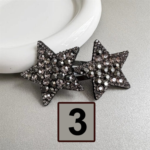 Women's Hair Comb & Clip, Stars & Rhinestones Decorated - Image 4