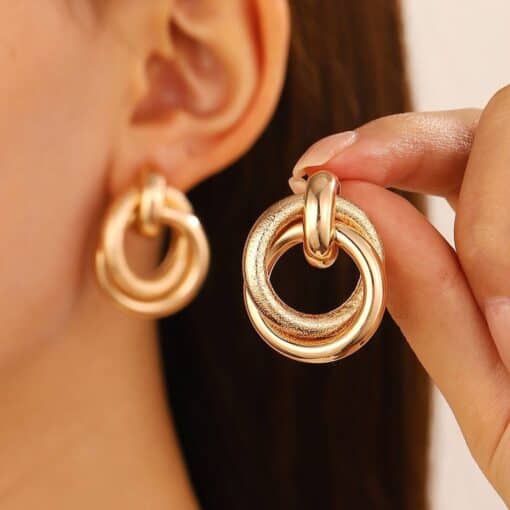 Circle Drop Earrings - Image 3