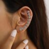 Cubic Zirconia Flower Decor Earring