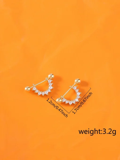 shein Rhinestone Decor Stud Earrings - Image 3