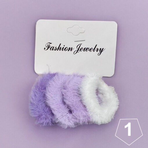 Fuzzy hair ties 4 pcs - Image 3