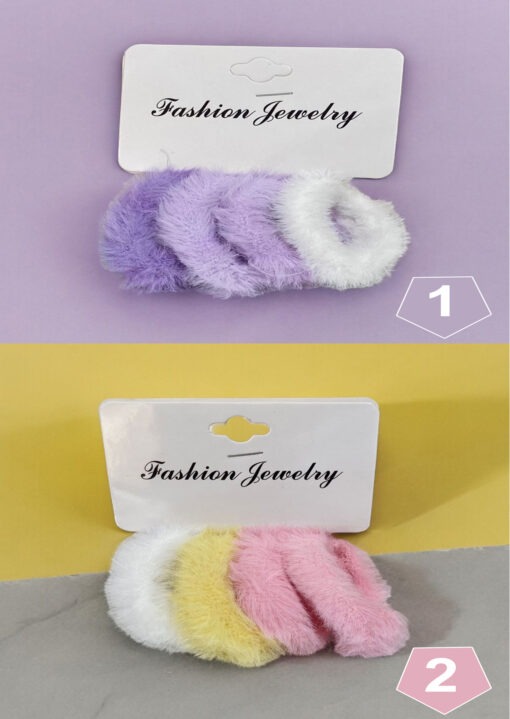 Fuzzy hair ties 4 pcs