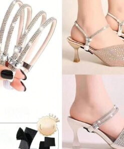shein 2pcs Foot Anti-Slip Straps With Rhinestones, Foot Care Tool For High Heels And Sandals, Multi-Functional Straps For Different Shoes