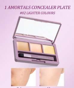 SHEIN Aurmel Grape Concealer Palette, 3 Colors Cover Blemishes, Dark Circles, Spots, Acne Scars And Contouring