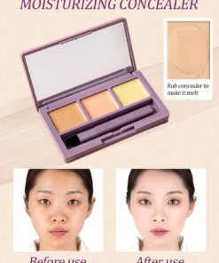 SHEIN Aurmel Grape Concealer Palette, 3 Colors Cover Blemishes, Dark Circles, Spots, Acne Scars And Contouring