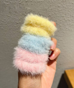 Fuzzy hair ties 4 pcs