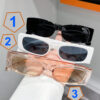 SHEIN Rectangle Plastic Frame Sunglasses, Unisex Bohemian Style Beach Sun Glasses