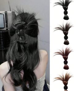 SHEIN Elegant Style Hair Extension Set With Synthetic High Ponytail Hair Clip